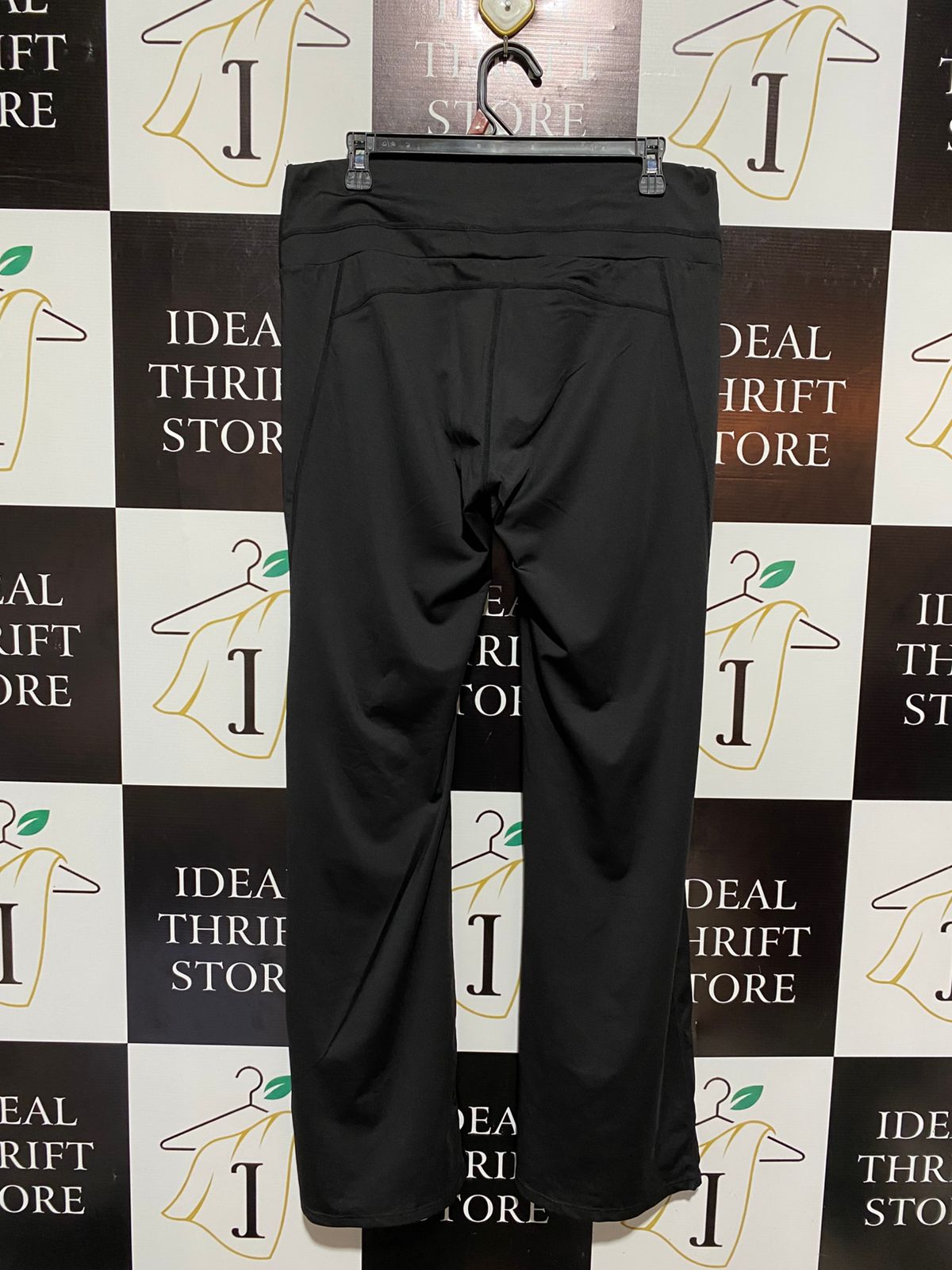 SLEEK BLACK FLARED TROUSERS |XL| WAIST 34|