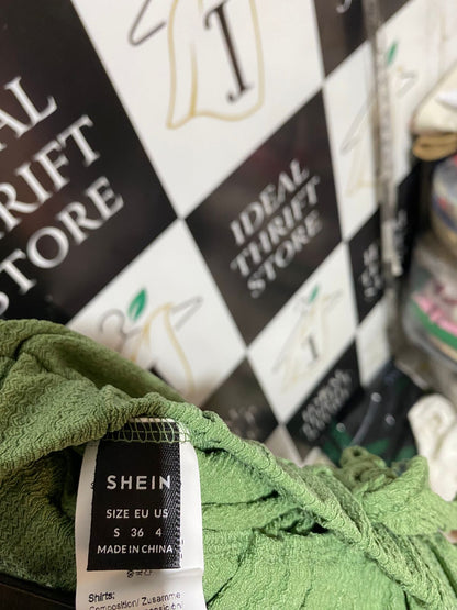 SHEIN |S| WAIST 24| FOREST GREEN WAFFLE-KNIT LOUNGE PANTS
