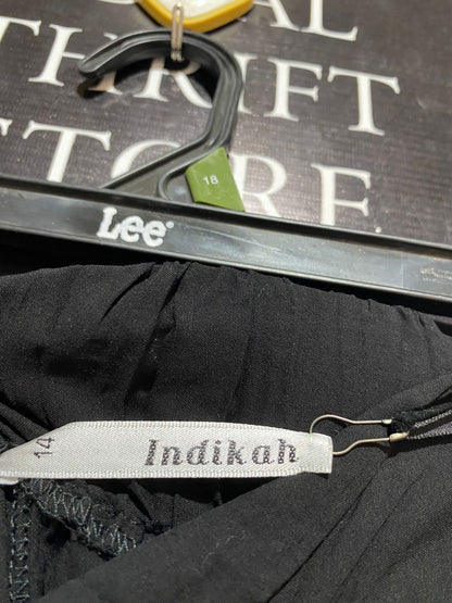 INDIKAH |M| WAIST 28| ELEGANT JET BLACK WRAP PANTS