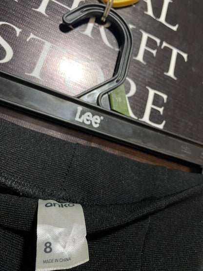 ANKO |S| WAIST 24| CHIC JET BLACK SPLIT-HEM TROUSERS