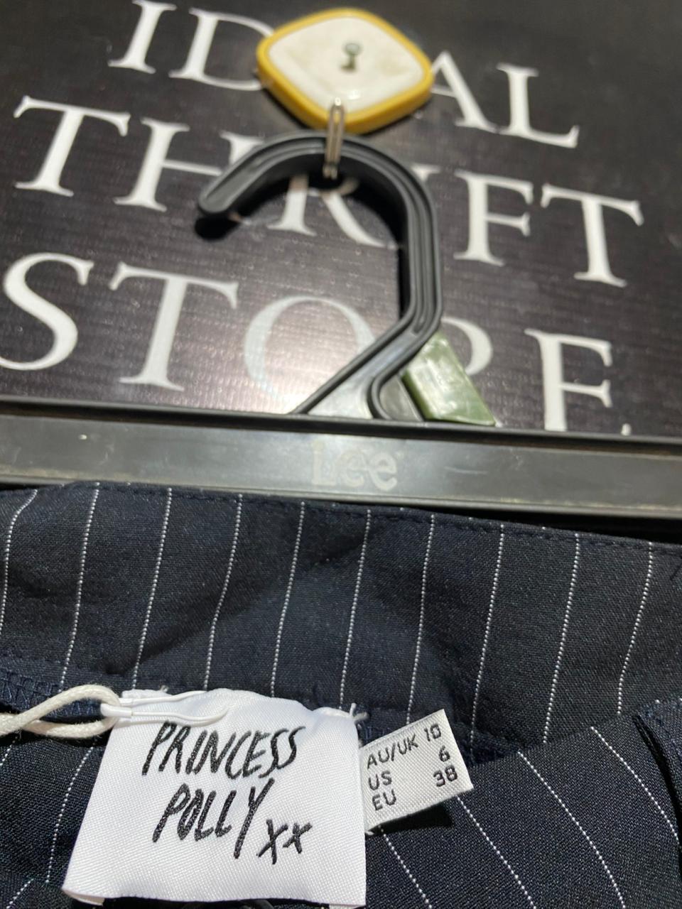 PRINCESS POLLY |L| WAIST 30| CLASSIC PINSTRIPE SLIM-FIT TROUSERS