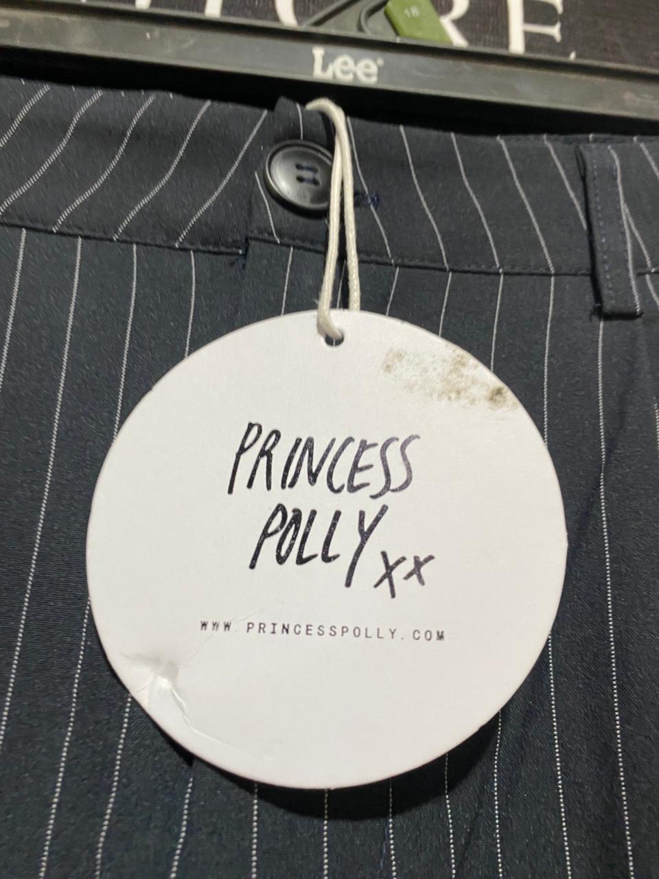 PRINCESS POLLY |L| WAIST 30| CLASSIC PINSTRIPE SLIM-FIT TROUSERS