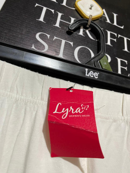 LYRA |M| WAIST 28| C7| WHITE ELASTIC WAIST SLIM LEGGINGS TROUSERS