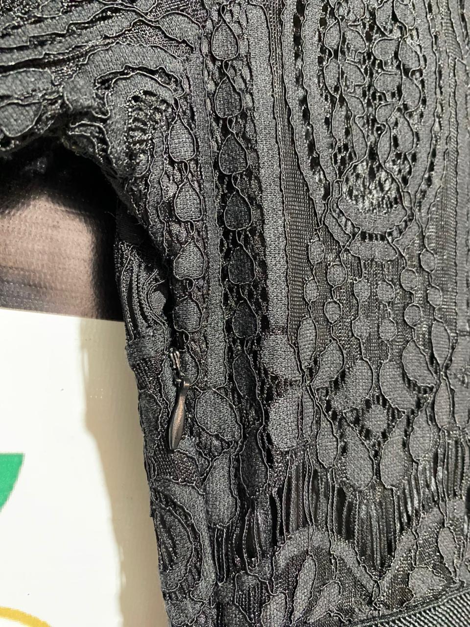 MOSSEE |M| BUST 17| C5| BLACK LACE MIDI DRESS WITH CONTRAST WAISTBAND