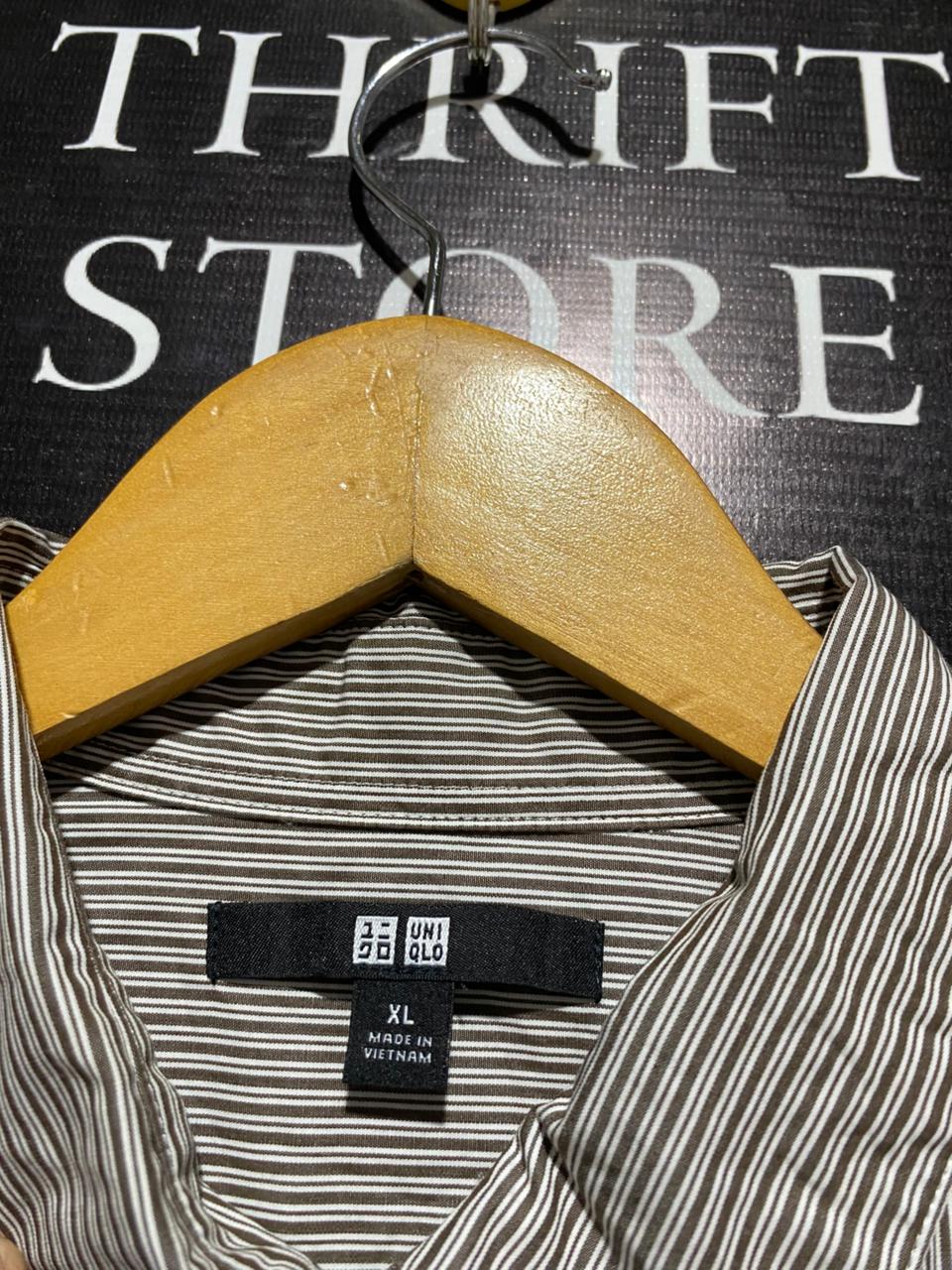 UNIQLO |XL| BUST 23| VERTICAL STRIPED COLLARED SHIRT DRESS