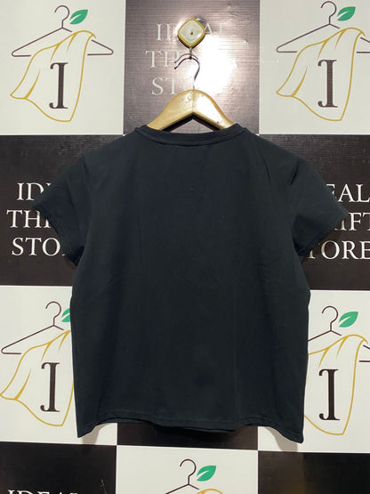 ANKO |L| BUST 18|  C2 |  BLACK CREW-NECK SHORT-SLEEVE T-SHIRT