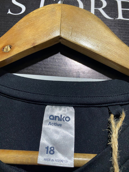 ANKO |L| BUST 18|  C2 |  BLACK CREW-NECK SHORT-SLEEVE T-SHIRT