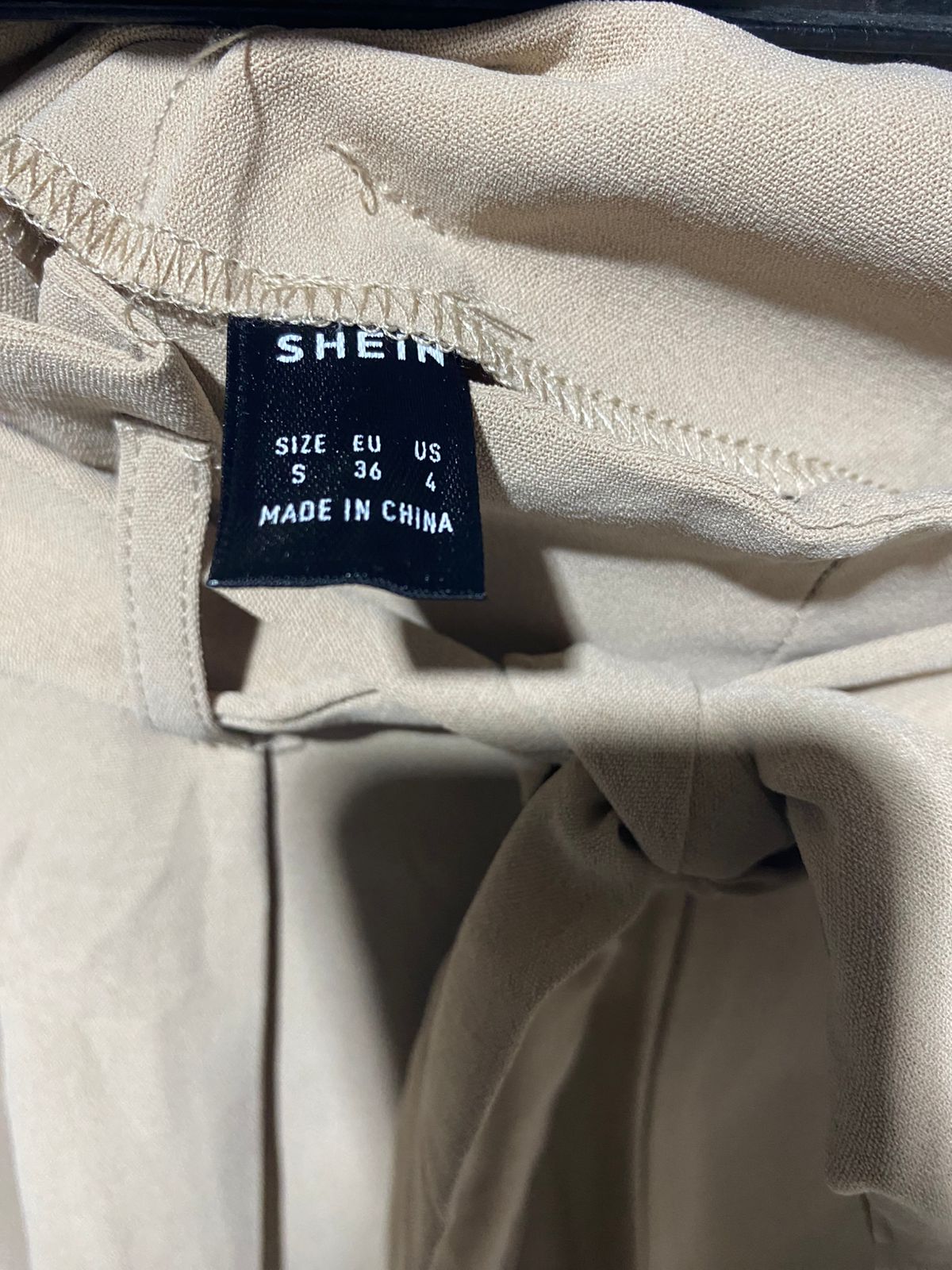 SHEIN |S| WAIST 28| SAND HIGH-WAISTED WIDE-LEG TROUSERS