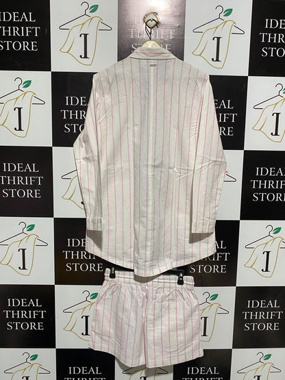 ROXY |S| WHITE AND PINK STRIPED CO-ORD SET