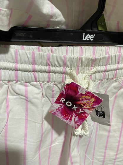 ROXY |S| WHITE AND PINK STRIPED CO-ORD SET