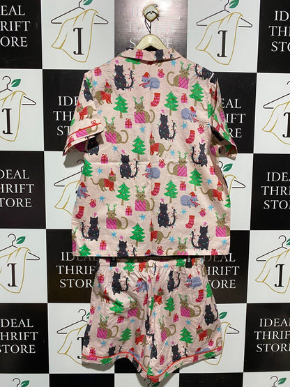 COTTON ON |L| FESTIVE CHRISTMAS CATS PAJAMA SET
