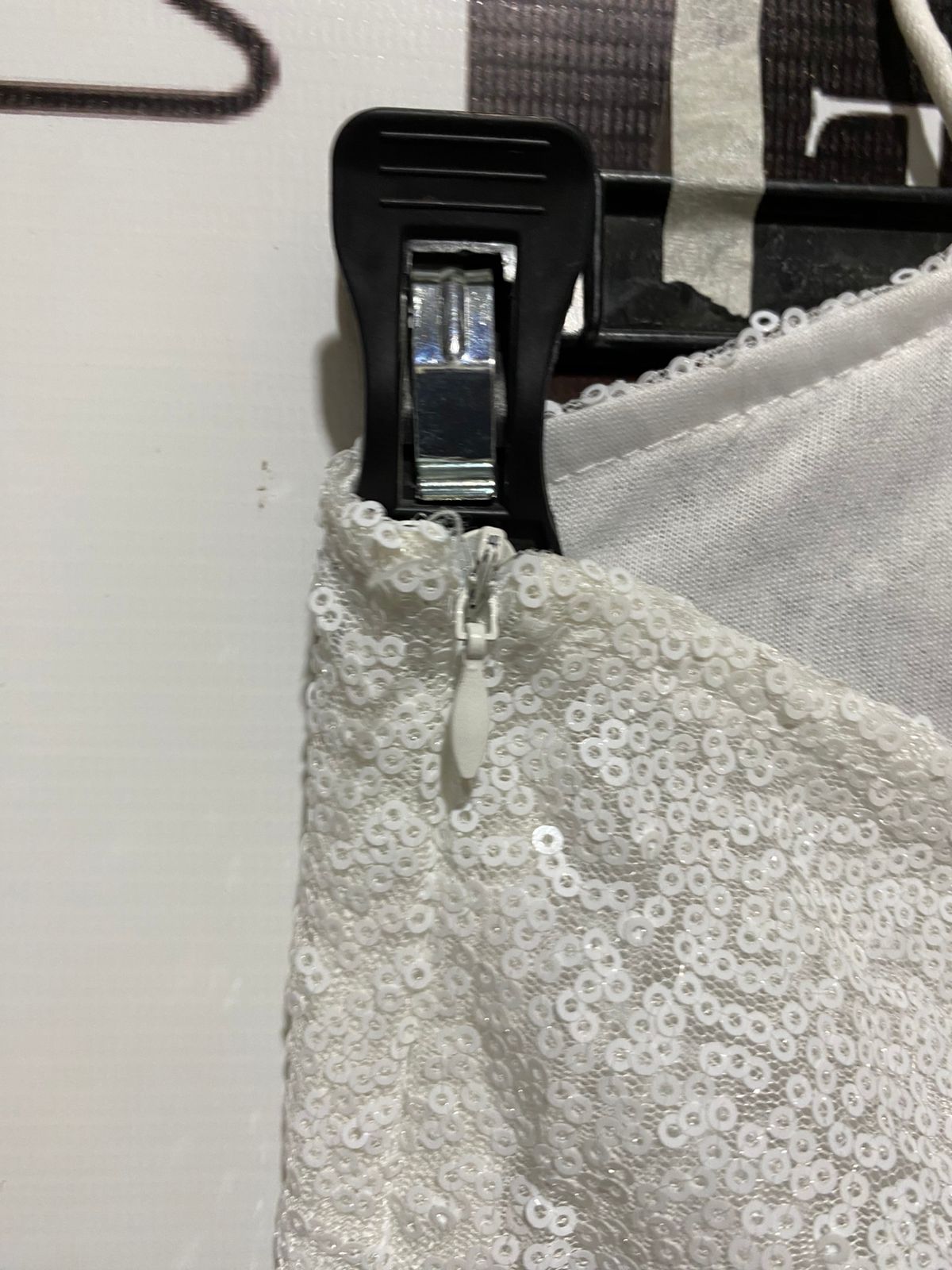 REBELLIOUS |S| BUST 13| THIS STUNNING WHITE SEQUIN MINI DRESS