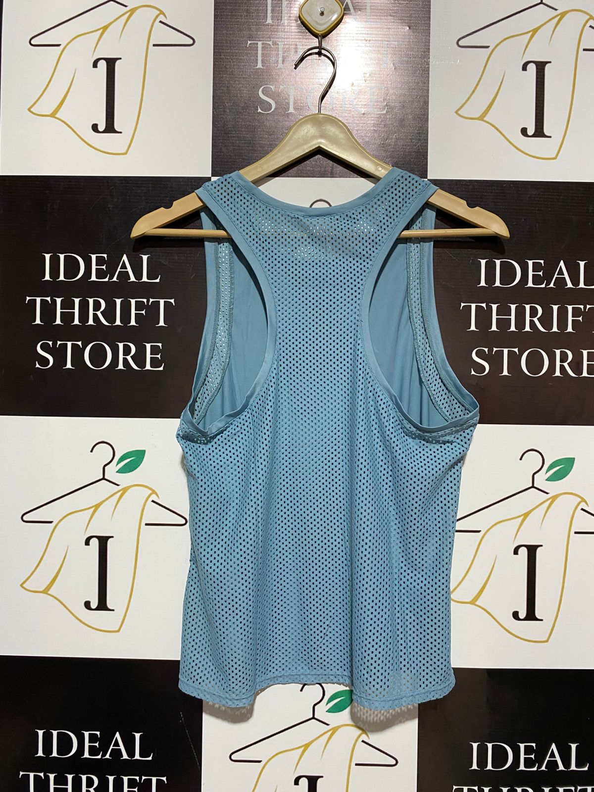 ROCK WEAR |M| BUST 16| STEEL BLUE BREATHABLE ATHLETIC TANK WITH "WARRIOR" GRAPHIC