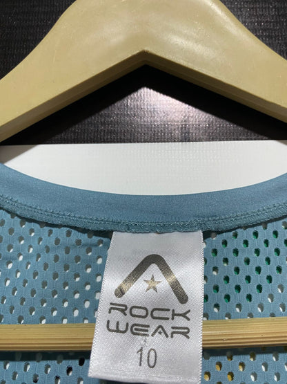 ROCK WEAR |M| BUST 16| STEEL BLUE BREATHABLE ATHLETIC TANK WITH "WARRIOR" GRAPHIC