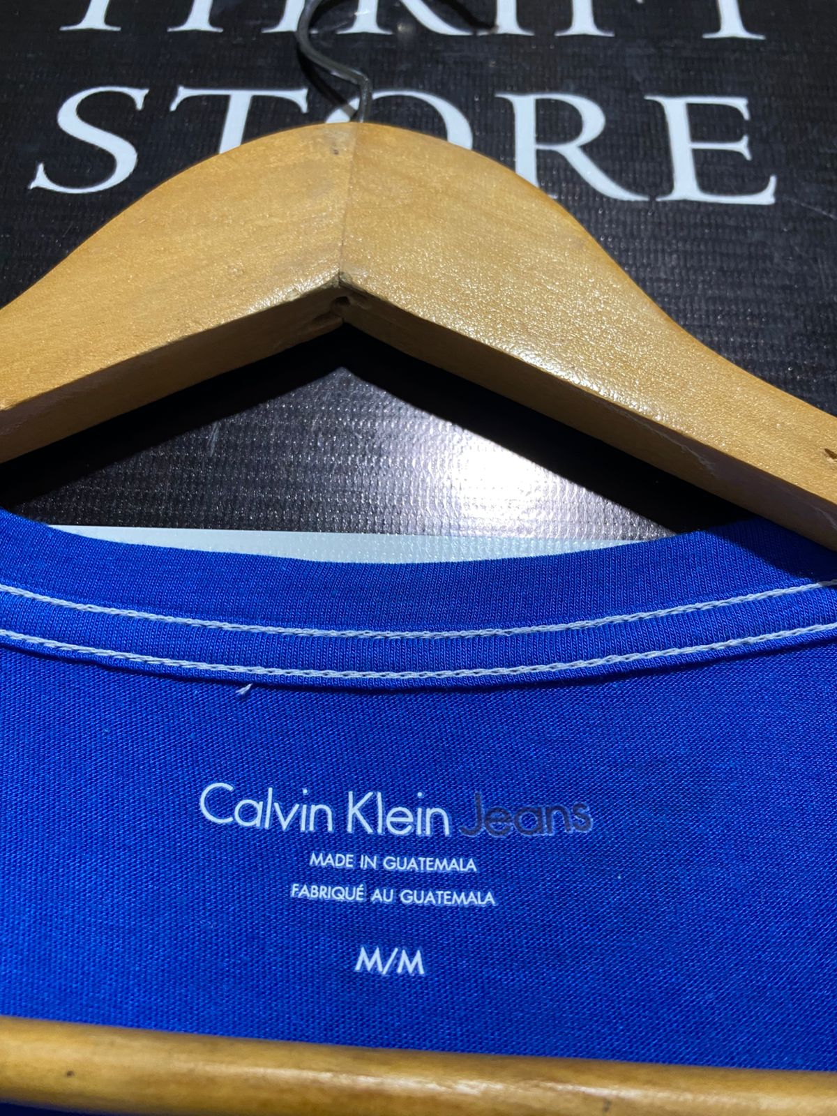 CALVIN KLEIN |M| BUSY 18| VIBRANT BLUE CREWNECK TEE FEATURING THE ICONIC CK MONOGRAM