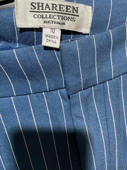 SHAREEN |L| WAIST 30| ERMANNO SCERVINO PINSTRIPED PALAZZO TROUSERS