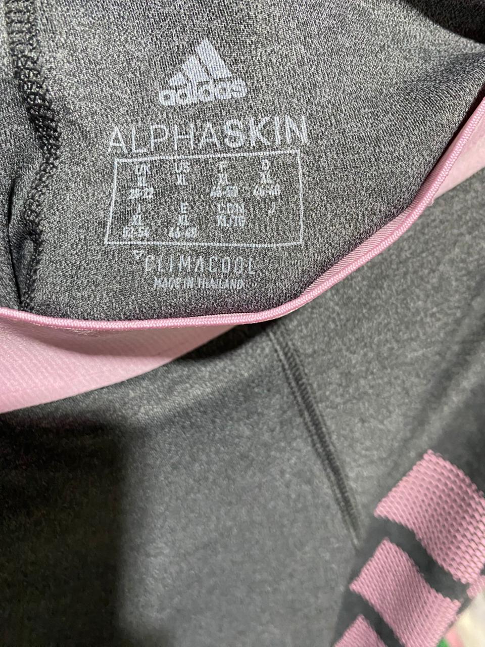 ADIDAS |XL| WAIST 34| HIGH-PERFORMANCE GREY AND PINK COMPRESSION LEGGINGS FOR INTENSE WORKOUTS