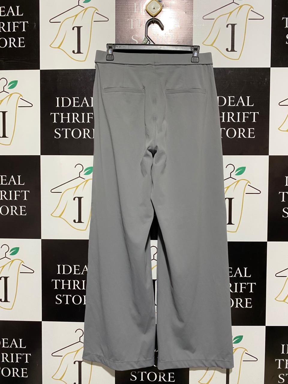 HALARA |M| WAIST 30| BERSHKA GREY WIDE-LEG PLEATED TROUSERS