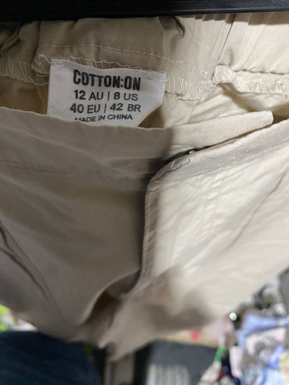 COTTON ON |L| WAIST 30| UTILITY CHIC BEIGE CARGO TROUSERS