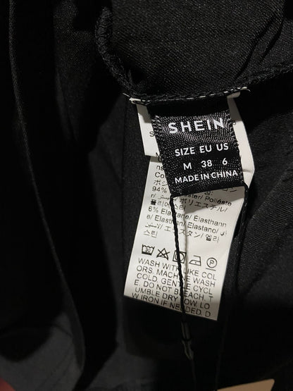 SHEIN |M| BUST 15| BLACK LONG SLEEVE RUCHED MINI DRESS