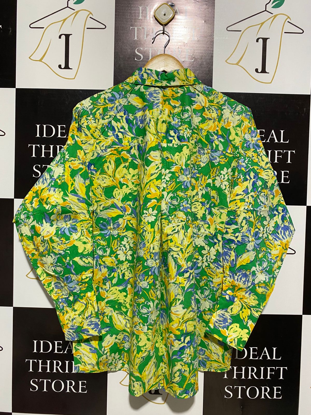 DAZIE |S| BUST 24| YELLOW AND GREEN FLORAL OVERSIZED SHIRT