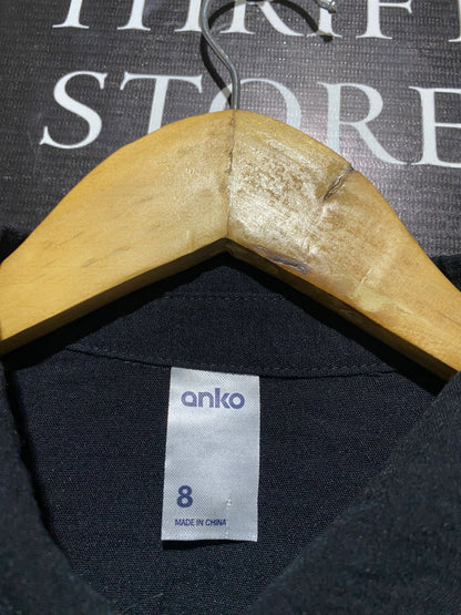 ANKO |S| BUST 19| BLACK CROPPED SHIRT WITH POCKETS