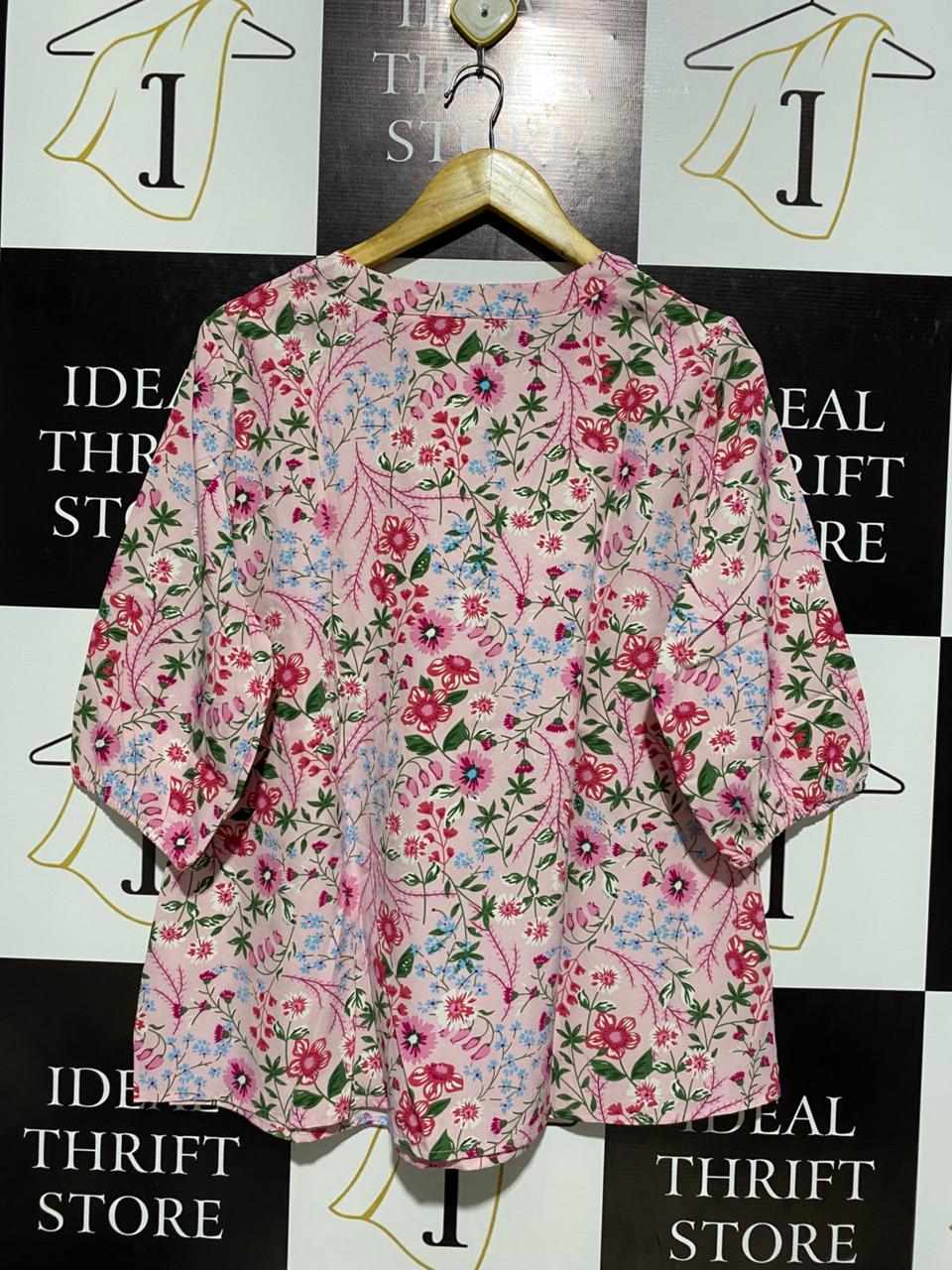 BLOOMCHIC |L| BUST 21|B12| STITCHED PRINTED CAMBRIC SHIRT