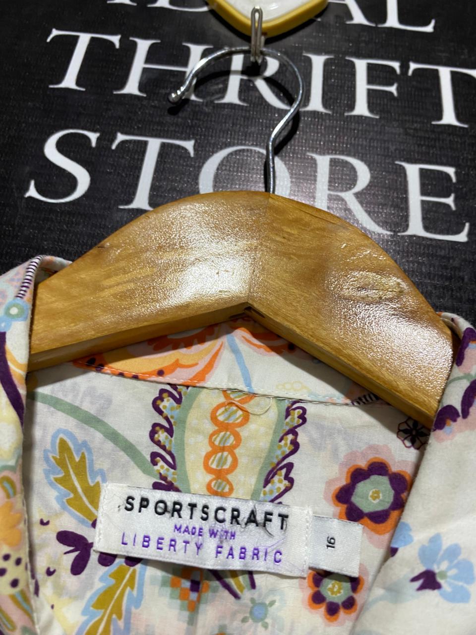 SPORTS CRAFT |L| BUST 21| LIBERTY COTTON PRINT SHIRT