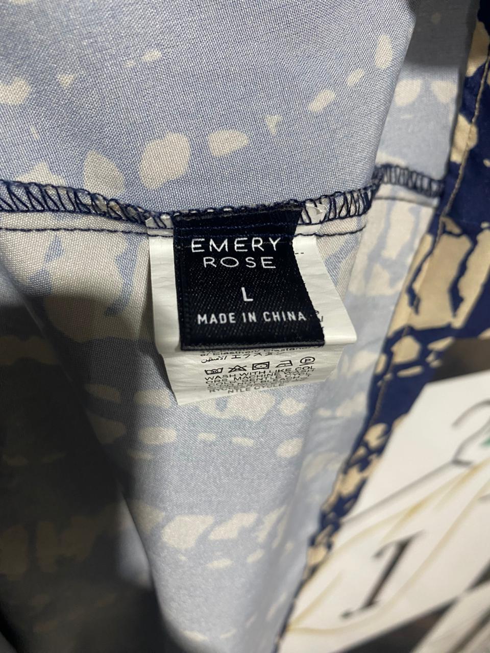 EMERY ROSE |L| BUST 21| MODERN INDIGO TIE-DYE SHIRT DRESS