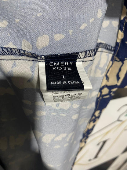 EMERY ROSE |L| BUST 21| MODERN INDIGO TIE-DYE SHIRT DRESS