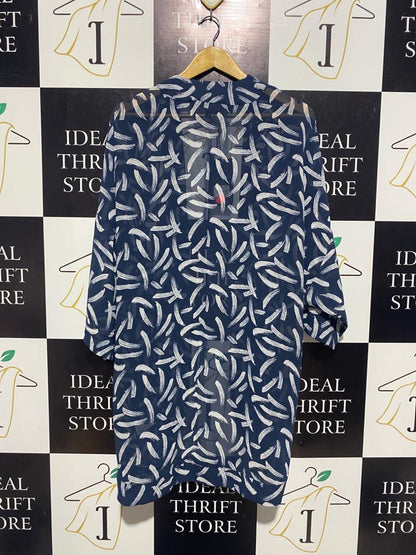 JEANS WEST |M/L| BUST 27| NAVY ABSTRACT BRUSHSTROKE KIMONO CARDIGAN