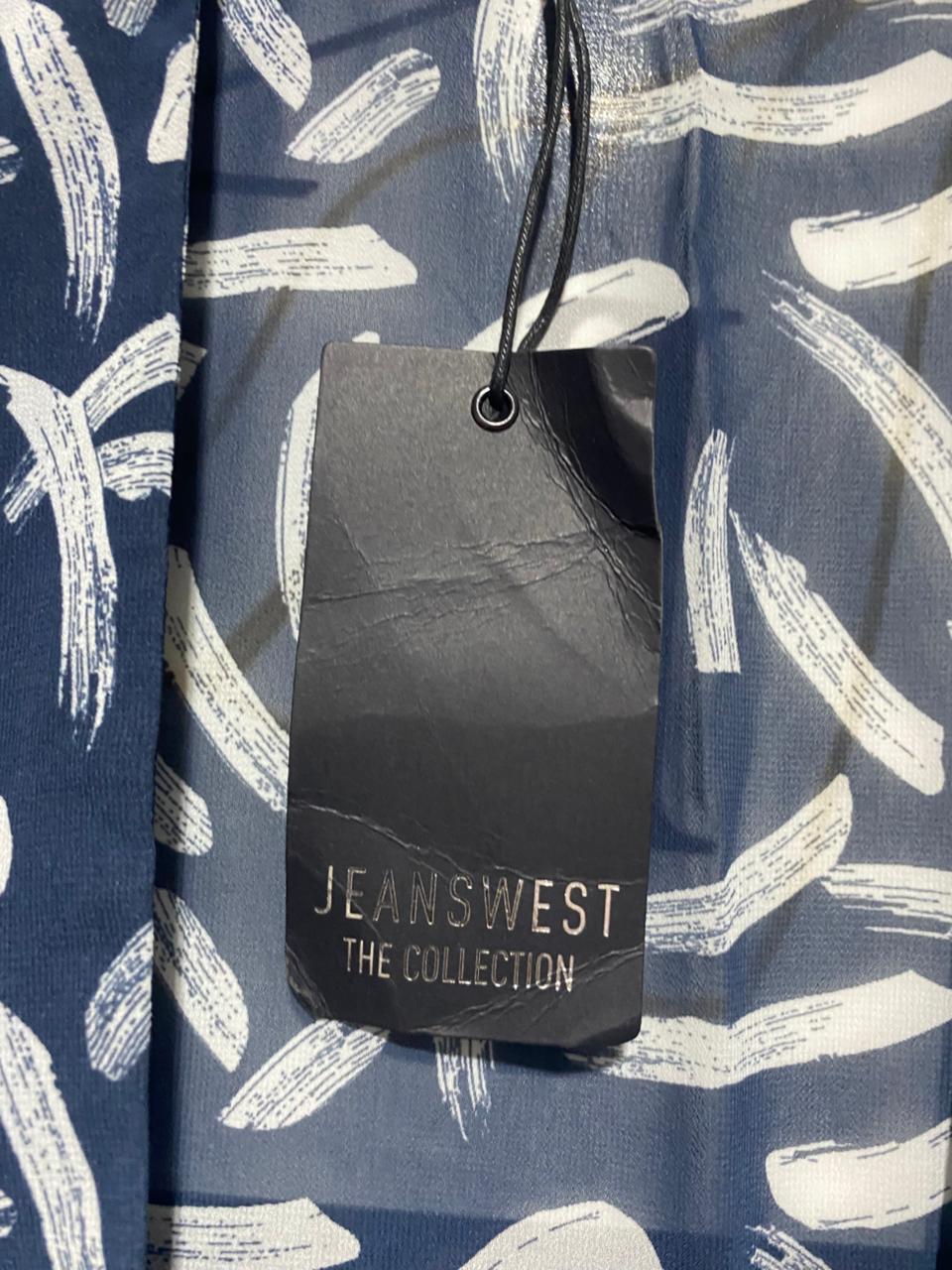JEANS WEST |M/L| BUST 27| NAVY ABSTRACT BRUSHSTROKE KIMONO CARDIGAN