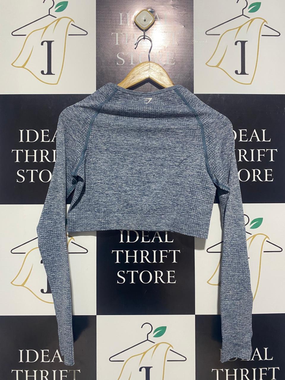 GYM SHARK |M| BUST 16| STRETCH PERFORMANCE MARLED CROP TOP