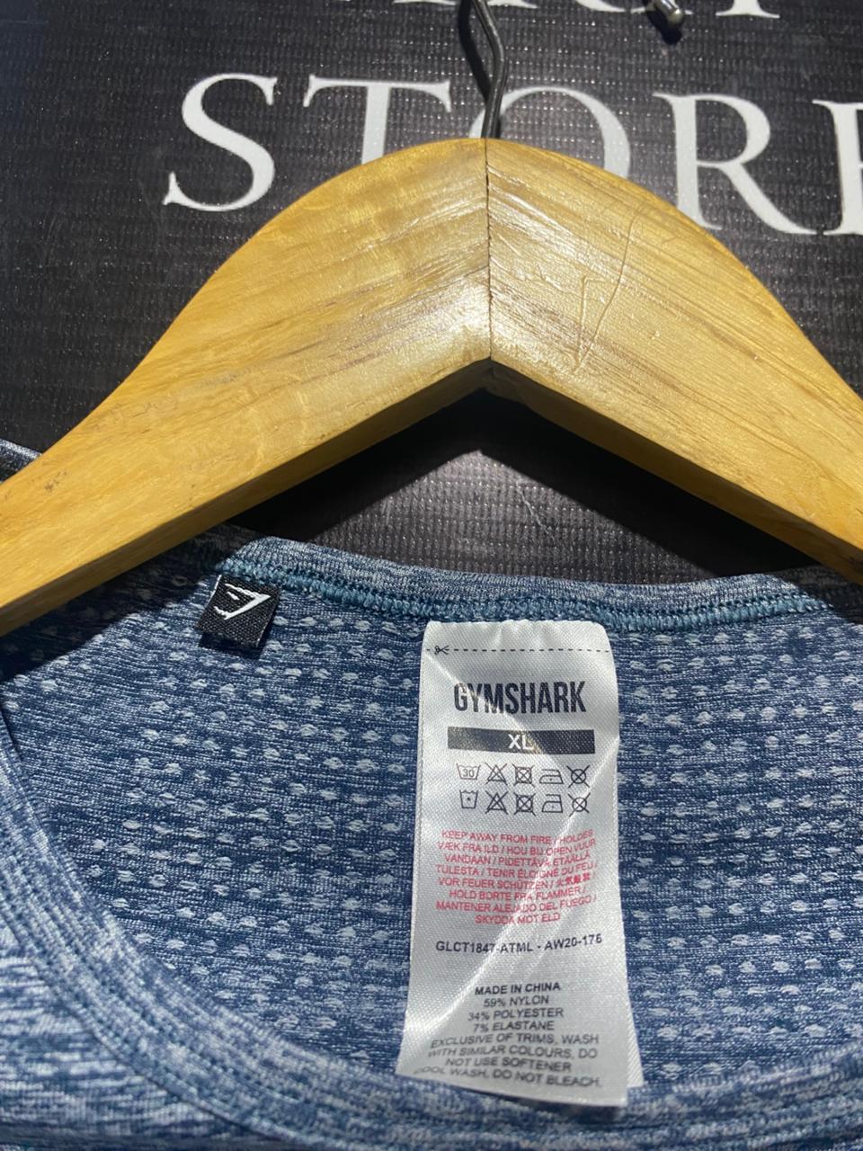 GYM SHARK |M| BUST 16| STRETCH PERFORMANCE MARLED CROP TOP