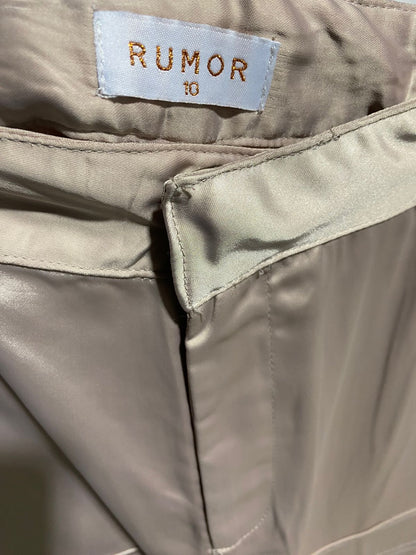 RUMOR |L| WAIST 30| LUMINOUS CHAMPAGNE SATIN CARGO PANTS