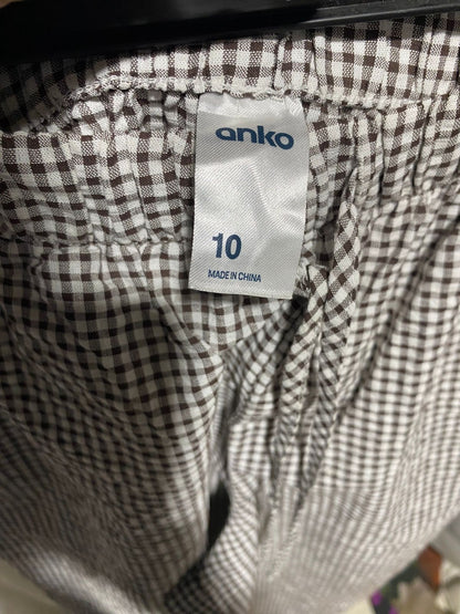 ANKO |M| WAIST 27|C1| CLASSIC GREY MICRO-GINGHAM LOUNGE PANTS