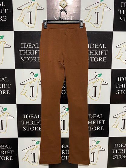 SB ETRO |S| WAIST 25| TAILORED TERRACOTTA SPLIT-HEM FLARE PANTS