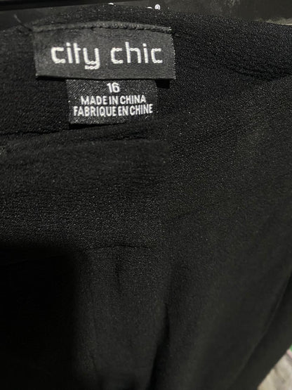 CITY CHIC |XXL| WAIST 39| TAILORED ONYX STRAIGHT-LEG TROUSERS
