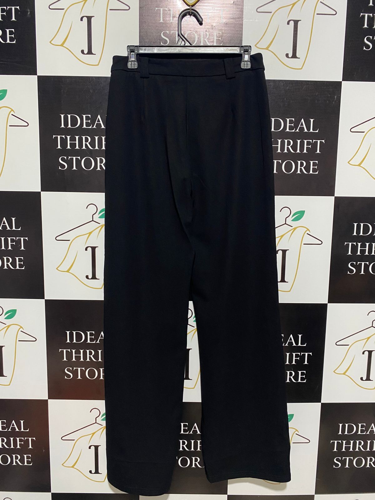 THANNE |L| WAIST 30| TAILORED ONYX STRAIGHT-LEG TROUSERS