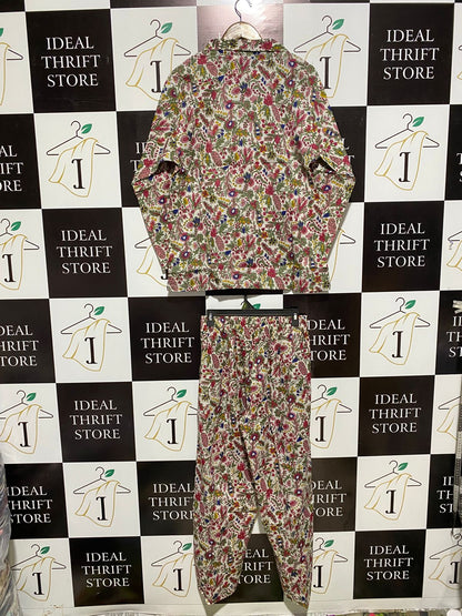 ARABELLA |L|  SLEEPWEAR HAND BLOCK PRINTED LONG PJ - PINK/RED FLORAL