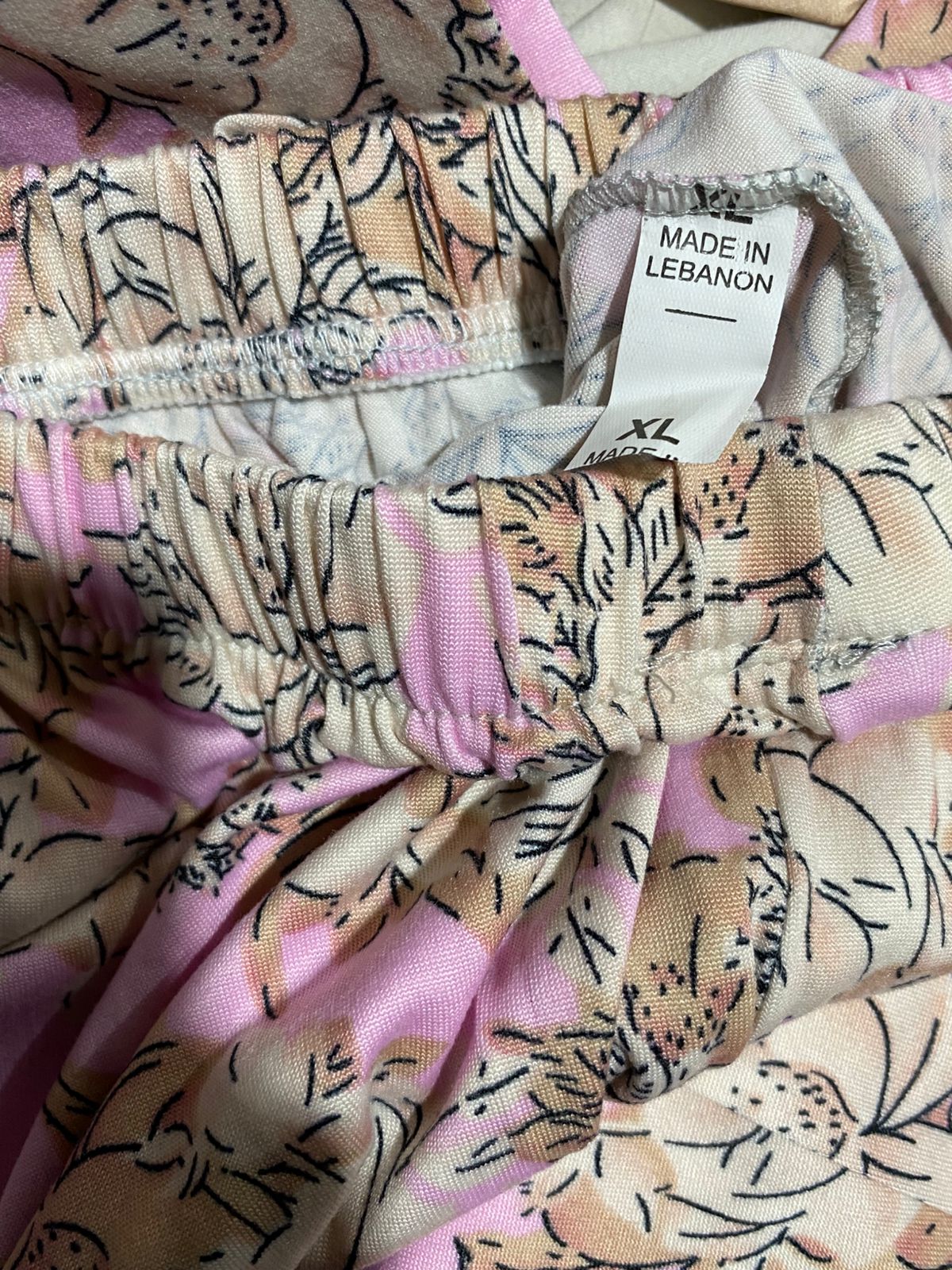NOUR STYLE |XL| MONSOON PINK FLORAL PRINT COTTON PYJAMA SET