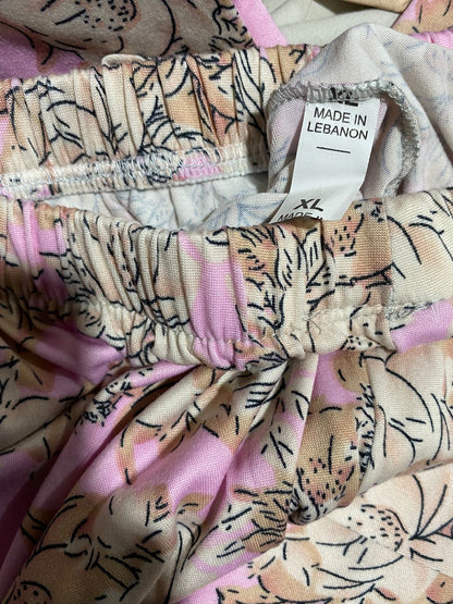 NOUR STYLE |XL| MONSOON PINK FLORAL PRINT COTTON PYJAMA SET