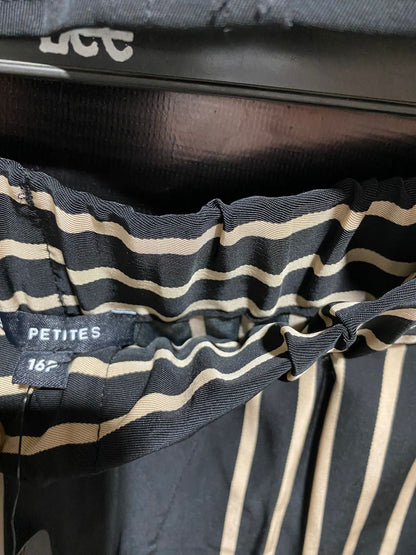 PETITES |XL| STRIPED LONG SLEEVE SHIRT AND PULL ON PANTS SET - BLACK/TAN