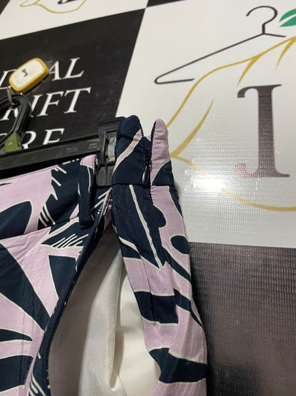 WITCHERY |XL| WAIST 32| TROPICAL PATTERN WIDE-LEG TROUSERS