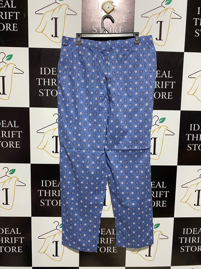 CLOTHING & CO |XL| WAIST 35| BLUE PAISLEY DRAWSTRING LOUNGE PANTS