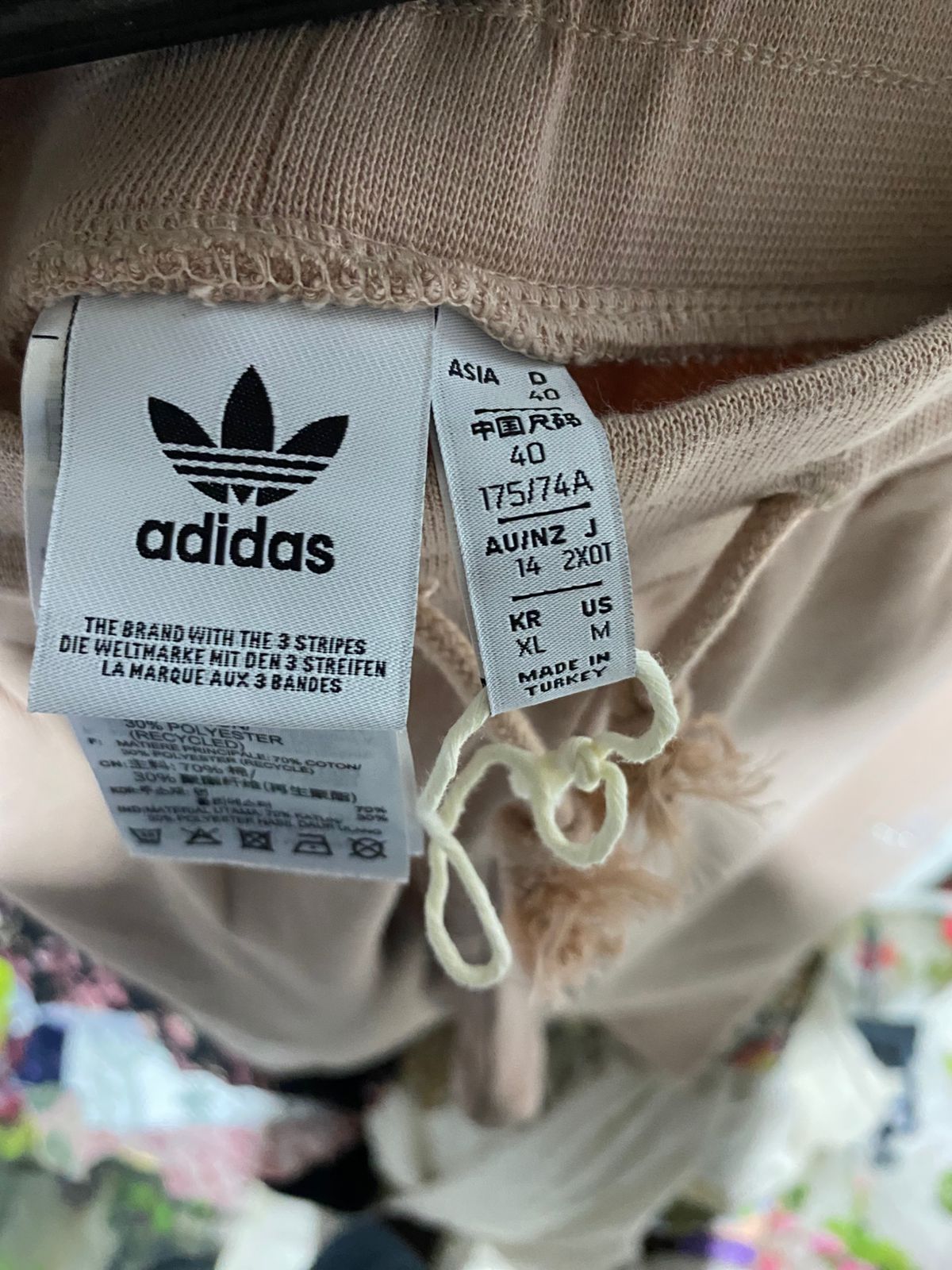 ADIDAS |M| WAIST 32| ORIGINALS BEIGE FLARED JOGGERS