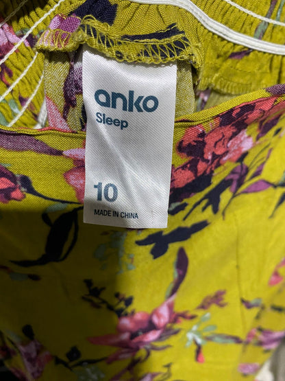 ANKO |L| WAIST 30| VIBRANT MUSTARD FLORAL WIDE-LEG TROUSERS