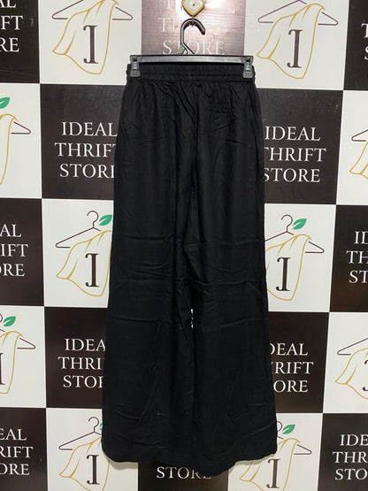 COTTON ON |S| WAIST 24| BLACK WIDE-LEG DRAWSTRING TROUSERS