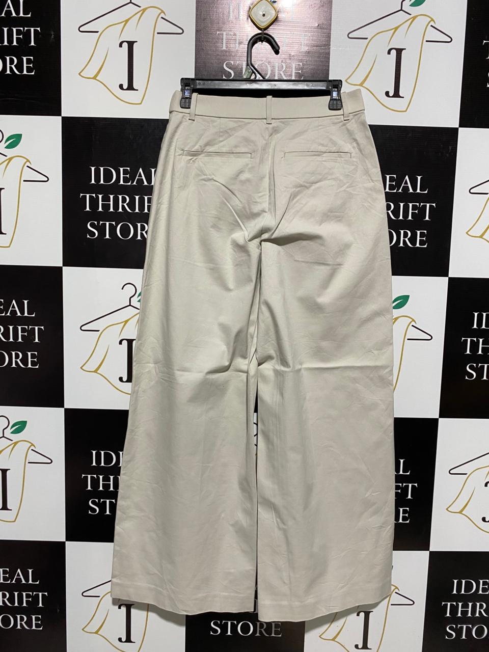 UNIQLO |S| WAIST 28| OFF-WHITE WIDE-LEG CHINO TROUSERS