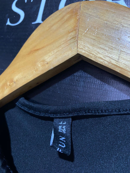 MAI & FUN |L| BUST 15| C5| BLACK CUT-OUT LOGO MAXI DRESS